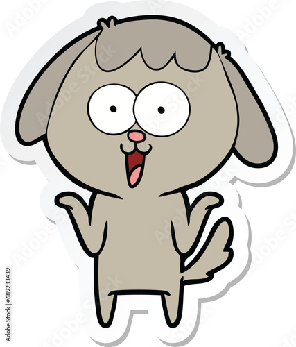 sticker of a cute cartoon dog