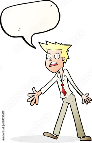 Wallpaper Mural cartoon stressed man with speech bubble Torontodigital.ca