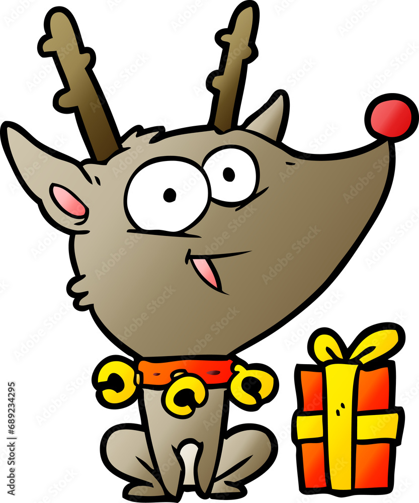 Fototapeta premium cartoon christmas reindeer