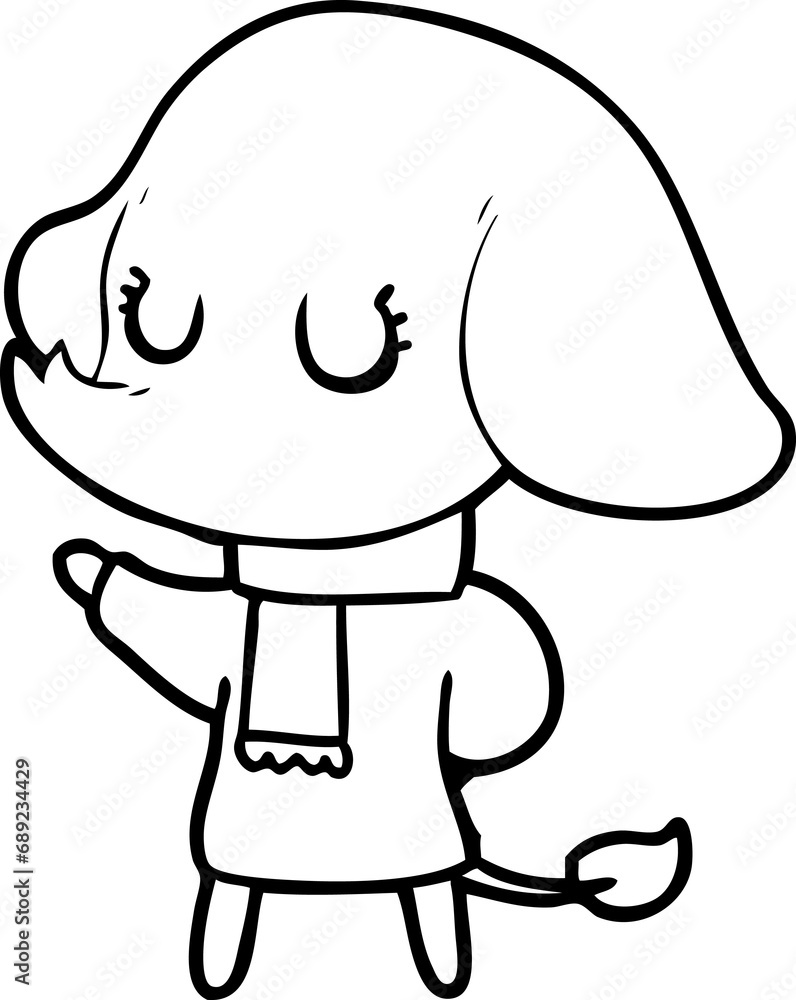 Obraz premium cute cartoon elephant