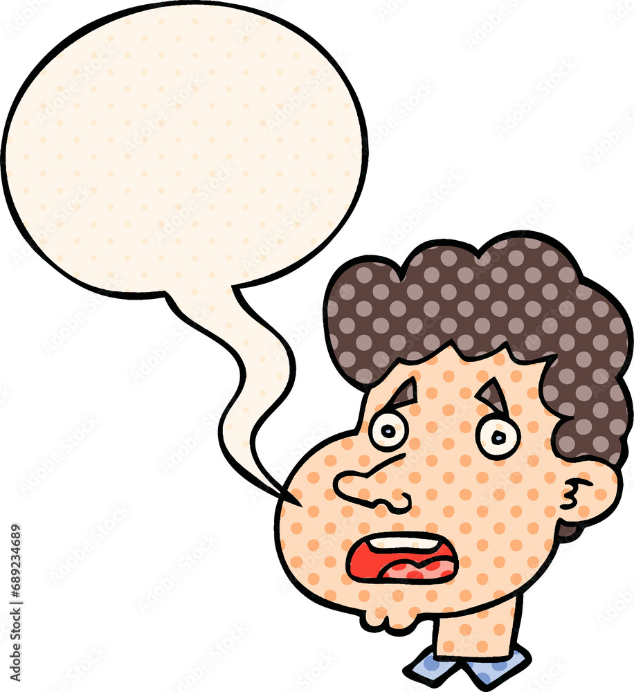 cartoon shocked man with speech bubble in comic book style cartoon shocked man with speech bubble in comic book style