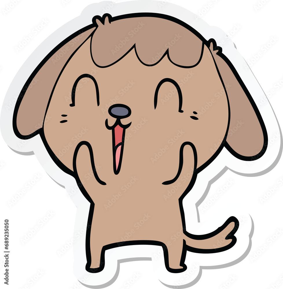 sticker of a cute cartoon dog sticker of a cute cartoon dog