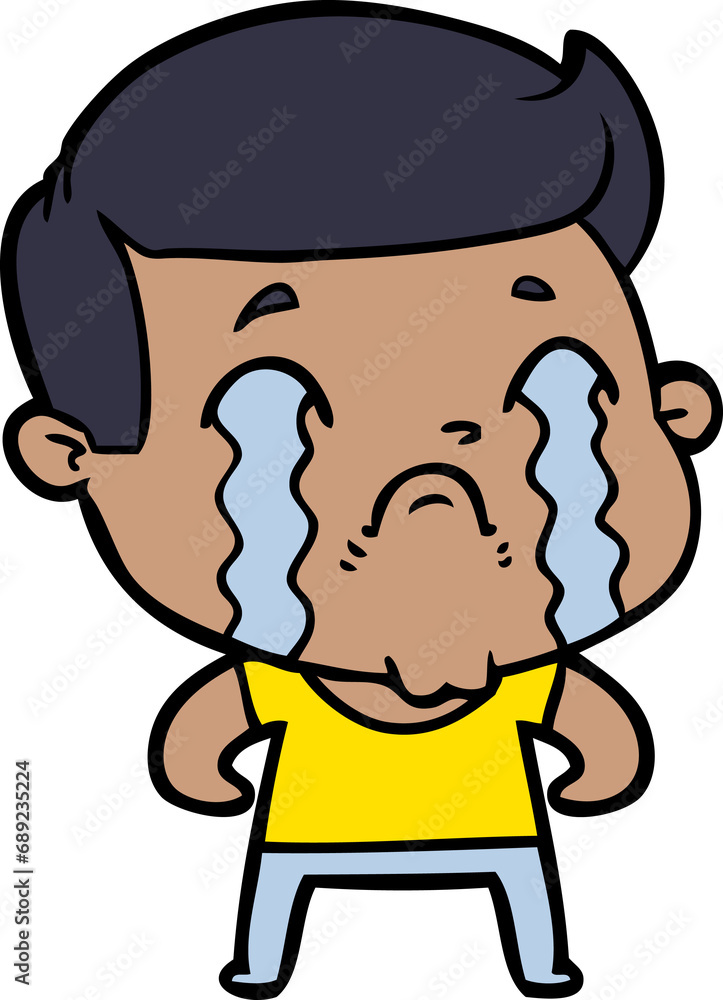 cartoon man crying