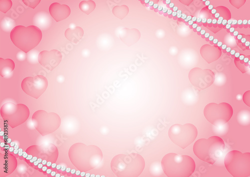 パールとハートのバレンタイン背景