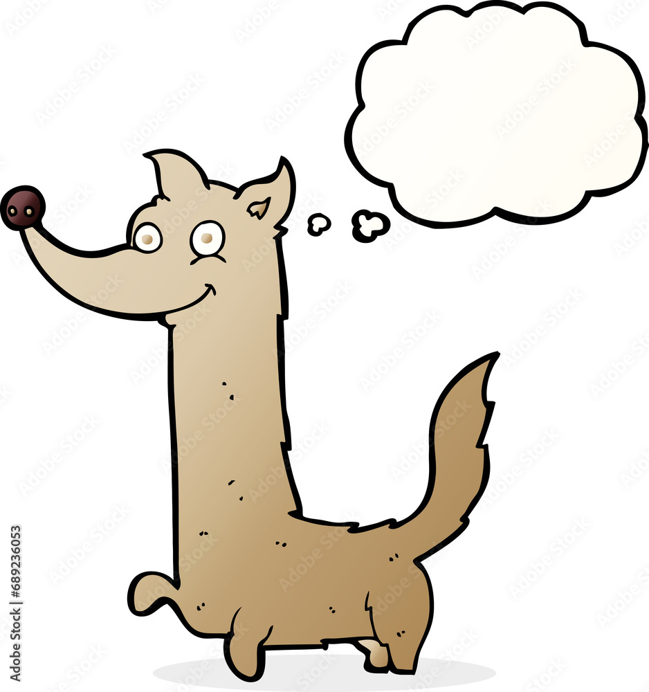 cartoon happy dog with thought bubble cartoon happy dog with thought bubble