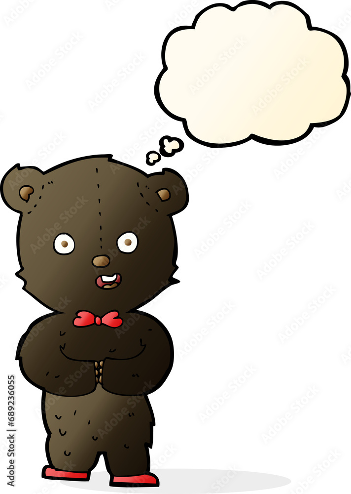 cartoon teddy black bear with thought bubble cartoon teddy black bear with thought bubble