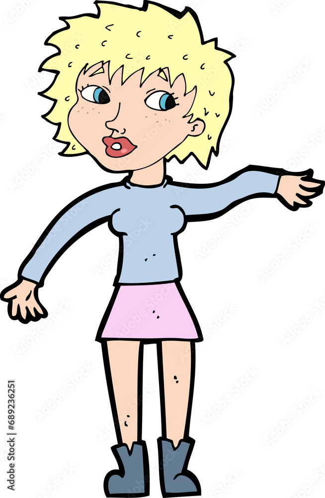 cartoon friendly woman waving cartoon friendly woman waving