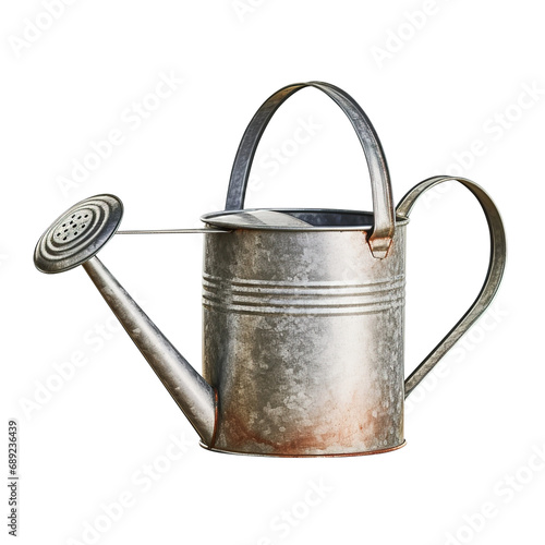 metal watering can isolated on transparent background Remove png, Clipping Path, pen tool