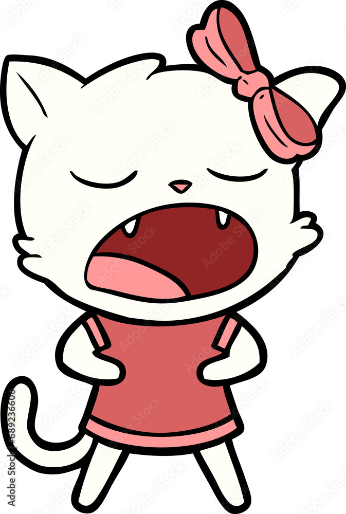 cartoon yawning cat cartoon yawning cat