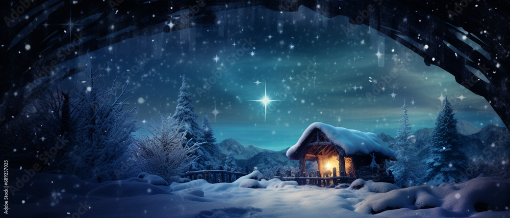 snowy christmas nativity scene landscape snowy christmas nativity scene landscape