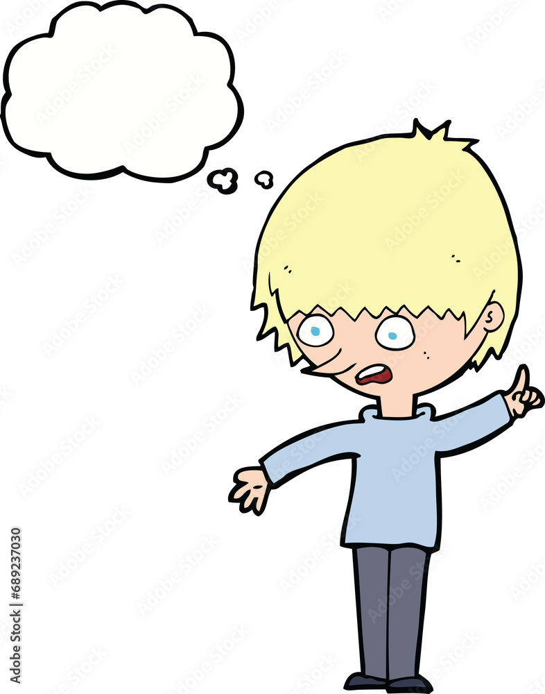 cartoon boy with question with thought bubble cartoon boy with question with thought bubble