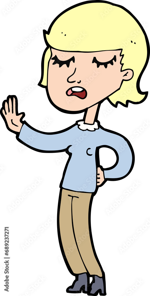cartoon woman ignoring cartoon woman ignoring