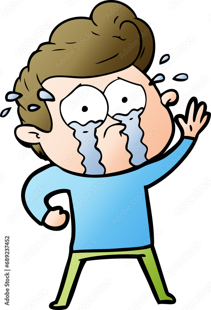 cartoon crying man waving cartoon crying man waving