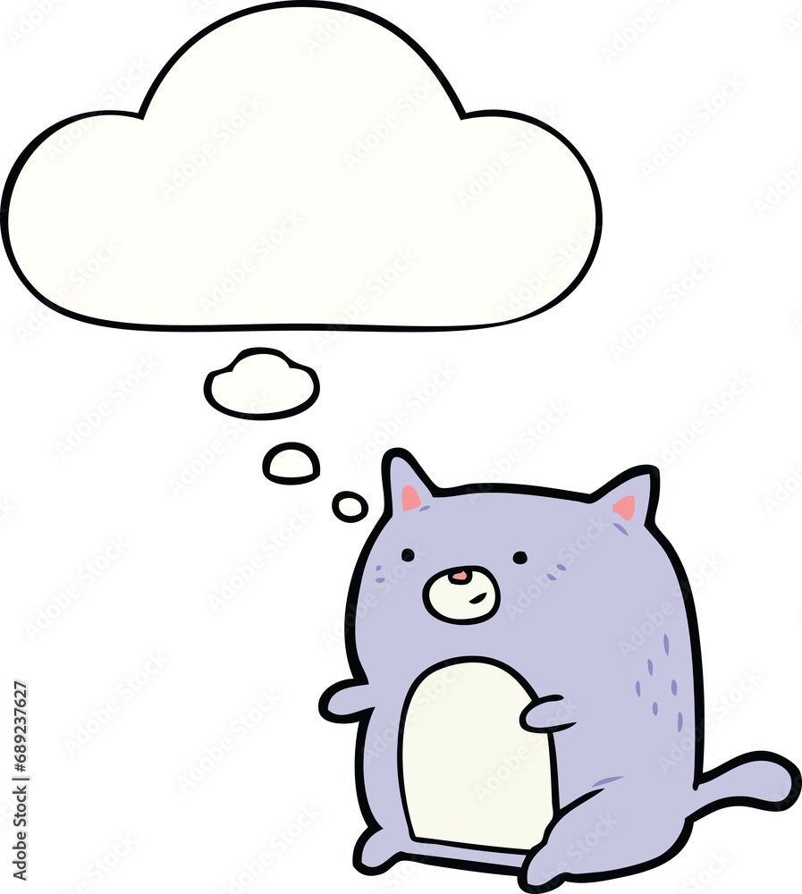 cartoon cat with thought bubble cartoon cat with thought bubble