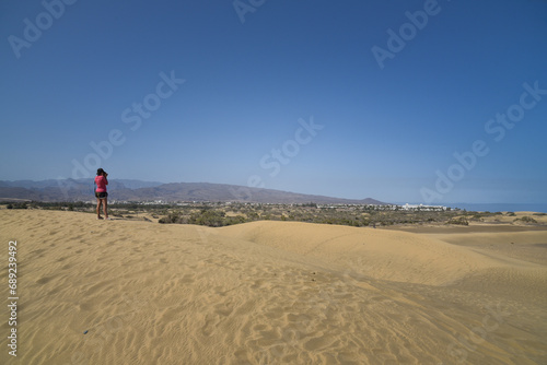 Landschaft mit Dünen auf der Insel Gran Canaria