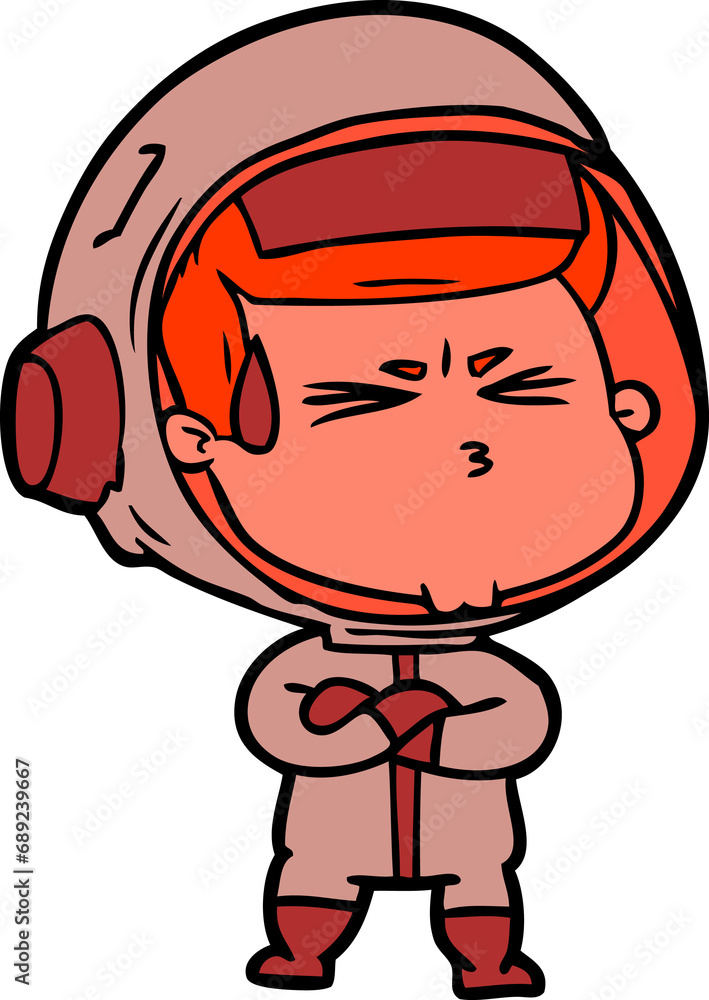 cartoon stressed astronaut cartoon stressed astronaut