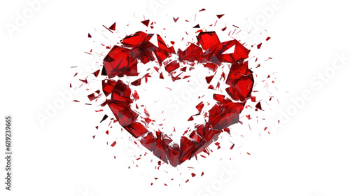 Valentine's Day, broken heart Isolated on transparent background. PNG file.