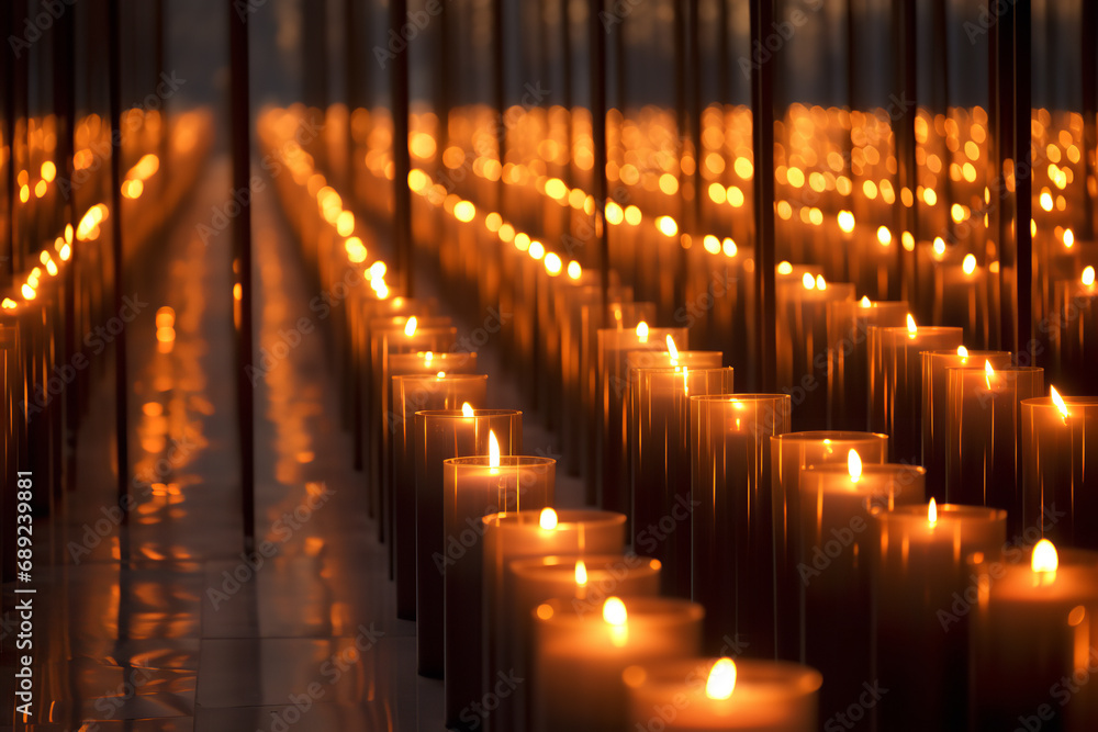 Photo Art Print Rows Of Memorial Candles Lit In Remembrance Serving photo-art-print-rows-of-memorial-candles-lit-in-remembrance-serving