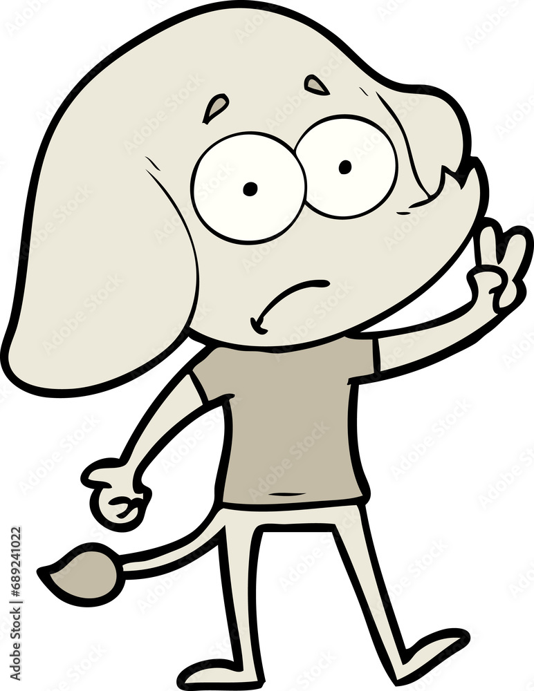 Obraz premium cartoon unsure elephant