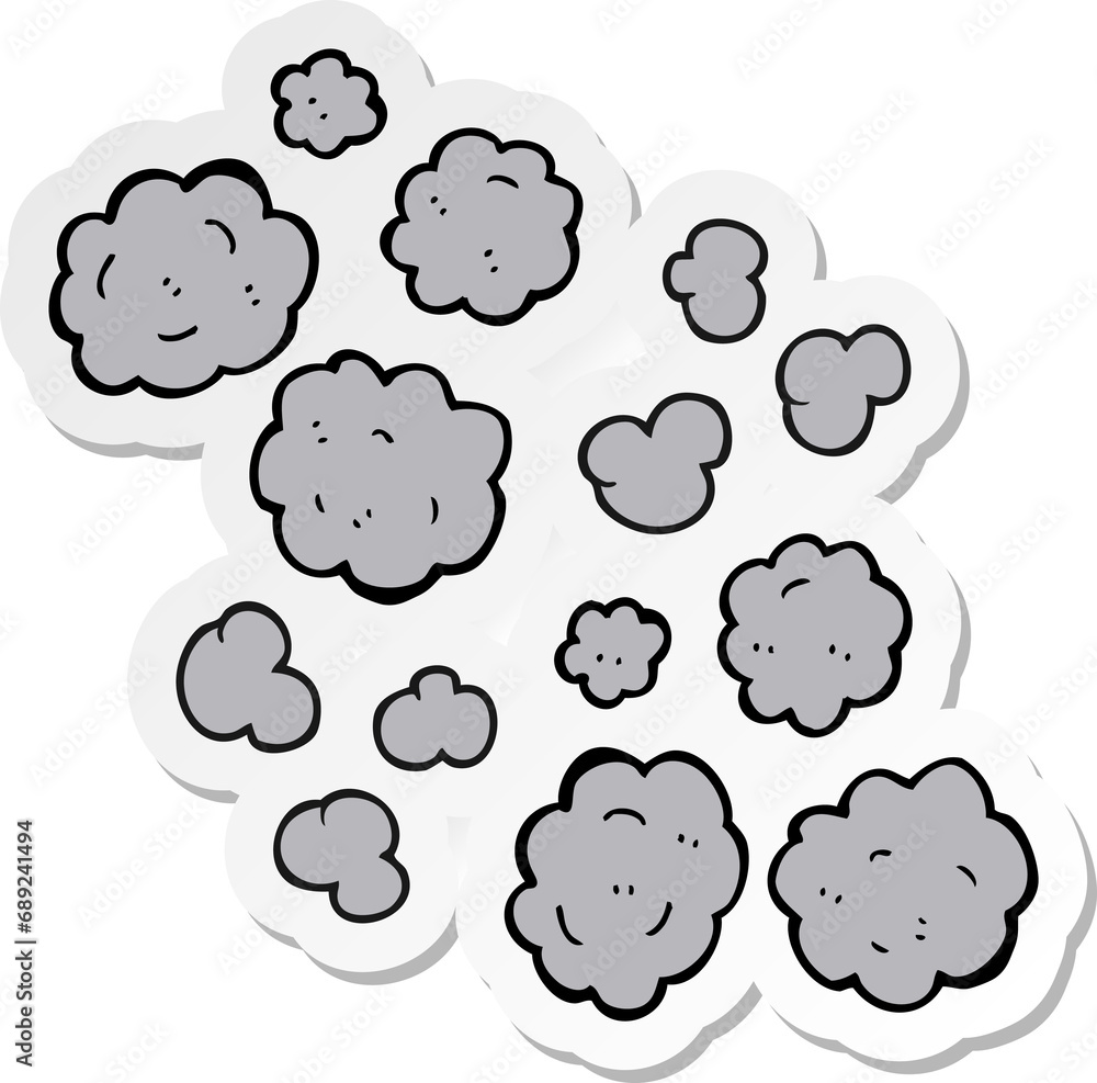 sticker of a cartoon smoke clouds sticker of a cartoon smoke clouds
