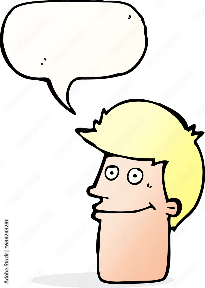 cartoon smiling man with speech bubble cartoon smiling man with speech bubble