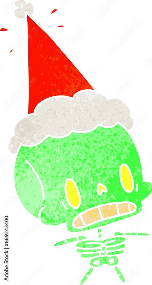 hand drawn christmas retro cartoon of kawaii skeleton hand drawn christmas retro cartoon of kawaii skeleton