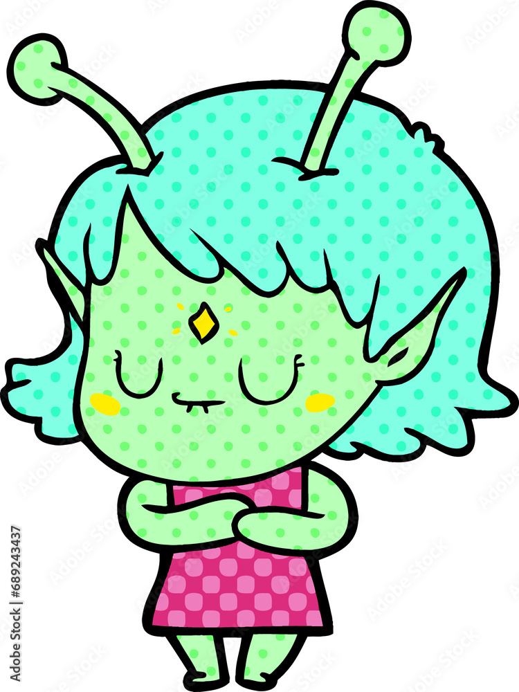 Fototapeta premium cartoon alien girl
