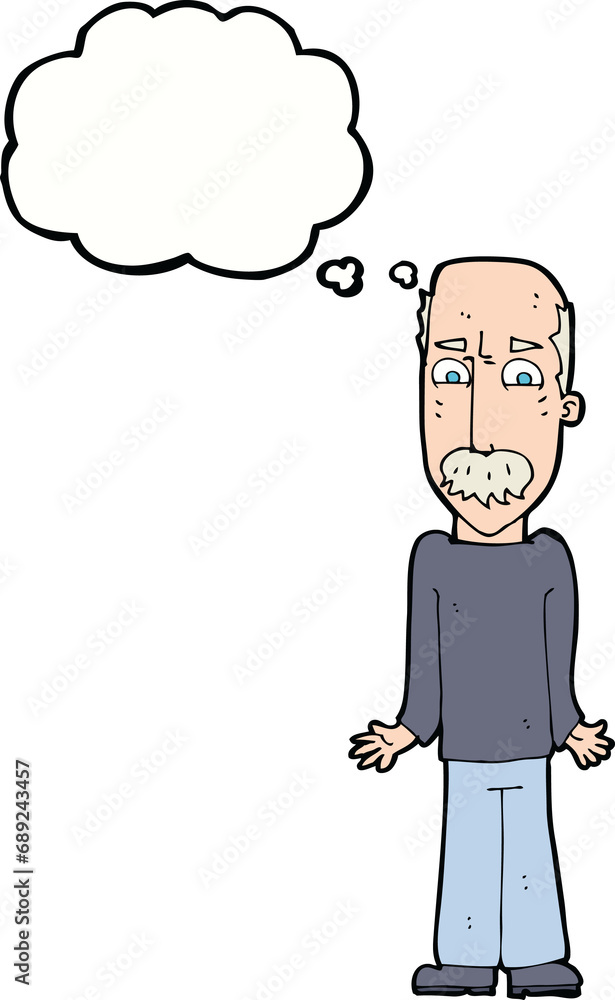 cartoon dad shrugging shoulders with thought bubble cartoon dad shrugging shoulders with thought bubble
