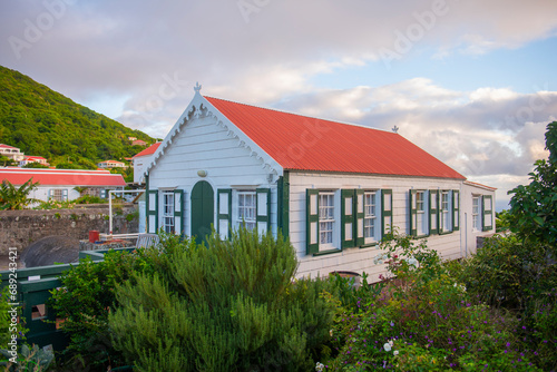 Wallpaper Mural Historic residential building in Windwardside historic town center in Saba, Caribbean Netherlands.  Torontodigital.ca