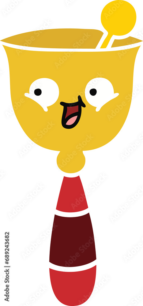 Fototapeta premium flat color retro cartoon of a school bell