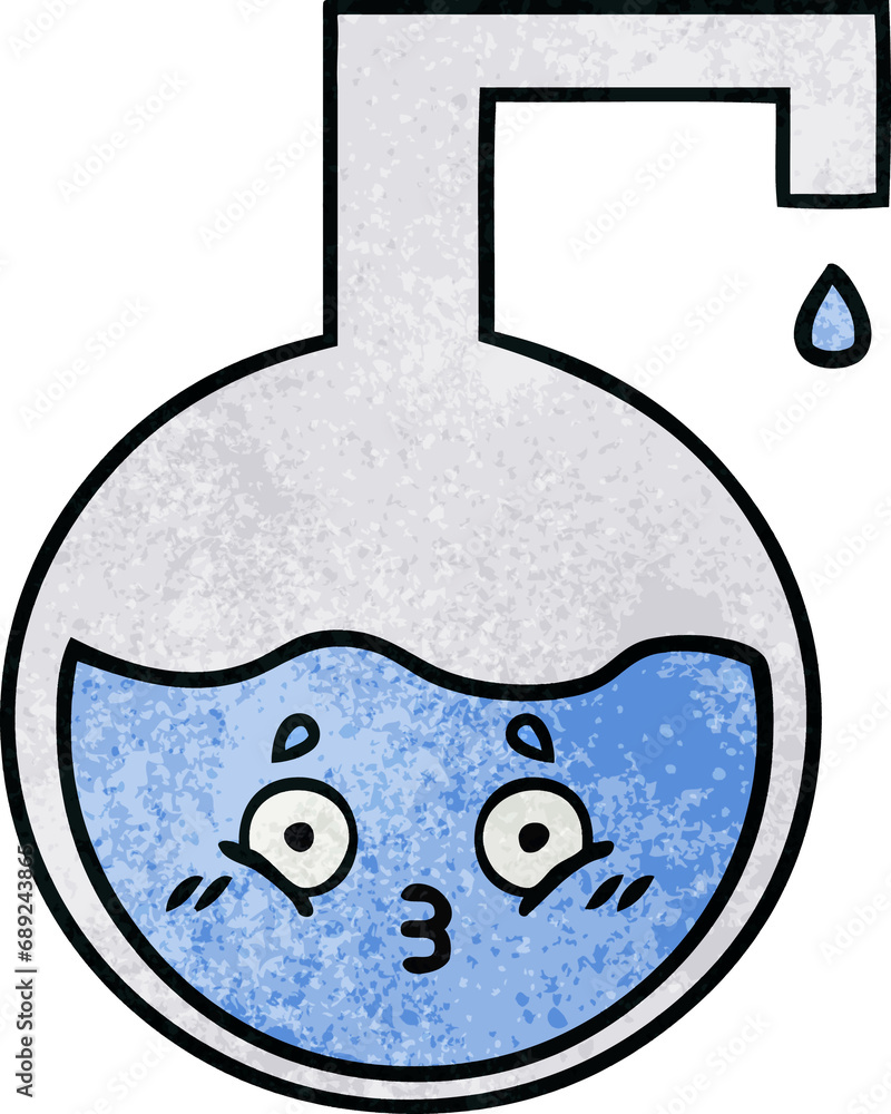 retro grunge texture cartoon of a science experiment retro grunge texture cartoon of a science experiment