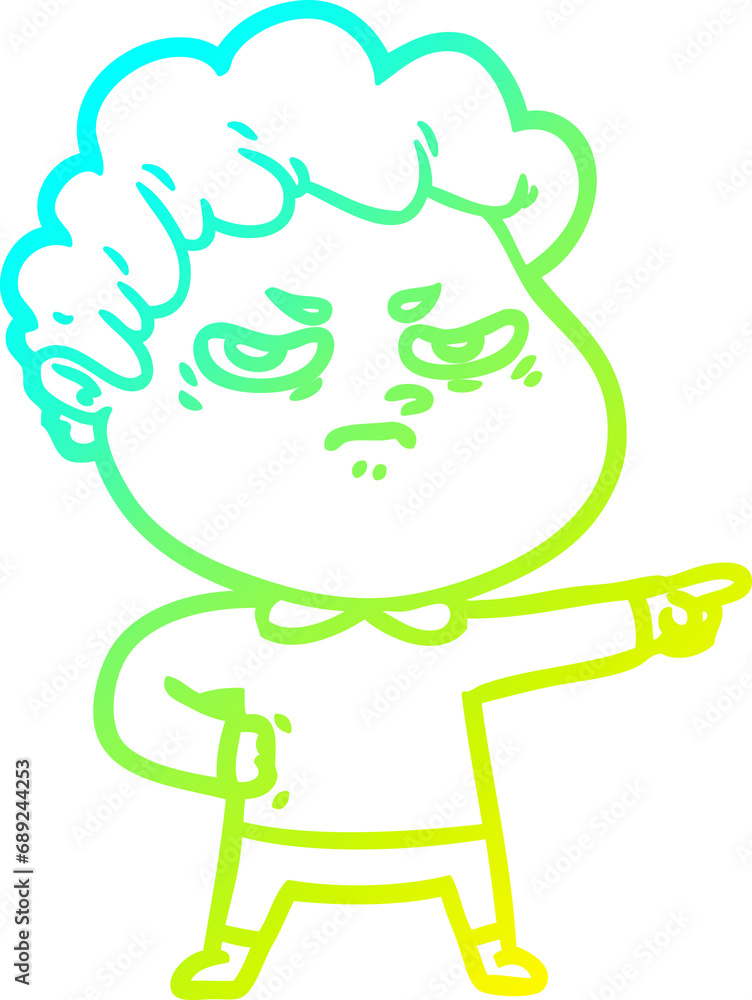 cold gradient line drawing of a cartoon angry man cold gradient line drawing of a cartoon angry man