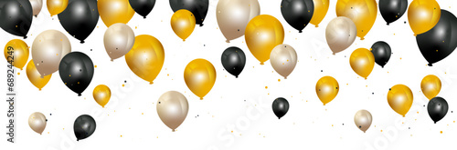 Ballons - Éléments vectoriels colorés éditables pour la fête et les célébrations diverses - Ballons qui s'envolent - Composition festive pour une fête d'enfant, anniversaire, événement, soirée