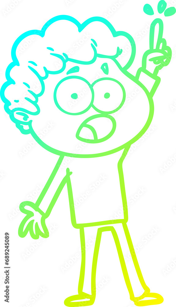 cold gradient line drawing of a cartoon man gasping in surprise cold gradient line drawing of a cartoon man gasping in surprise