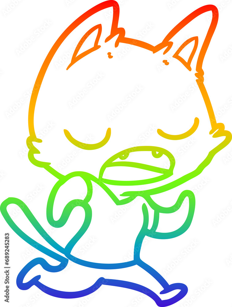 rainbow gradient line drawing of a talking cat cartoon rainbow gradient line drawing of a talking cat cartoon