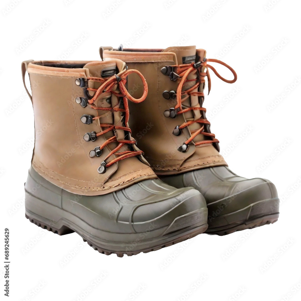 Boots isolated on transparent background AI generative