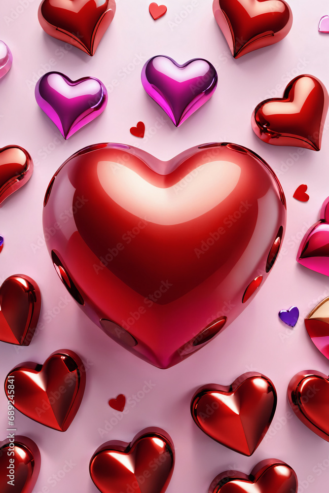 2023-12-6 - Multicolored hearts background - Valentine Wallpaper