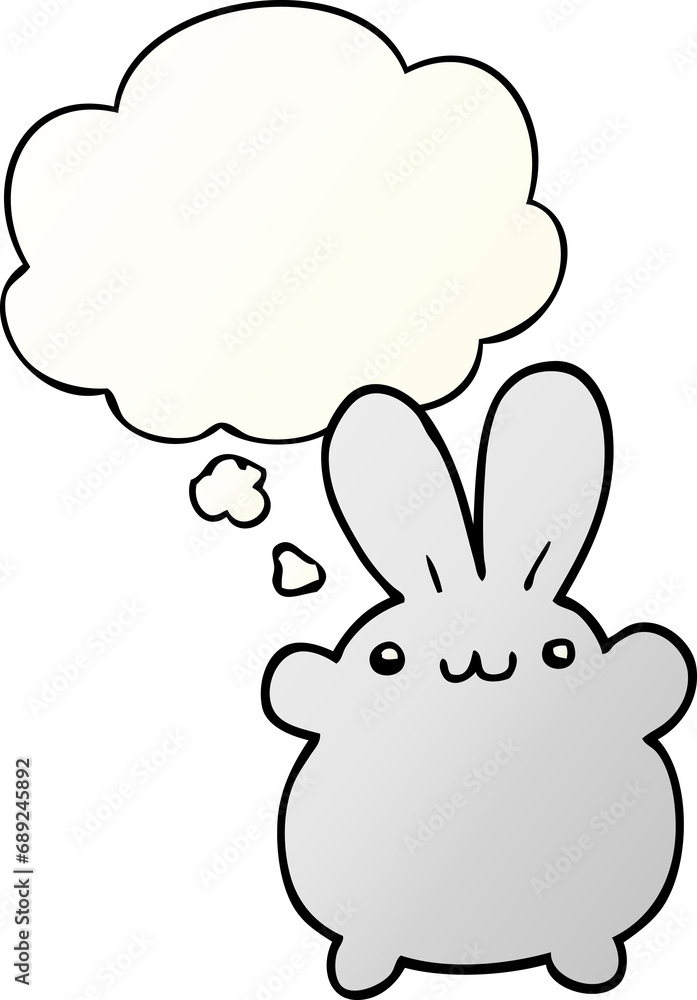 cartoon rabbit with thought bubble in smooth gradient style cartoon rabbit with thought bubble in smooth gradient style