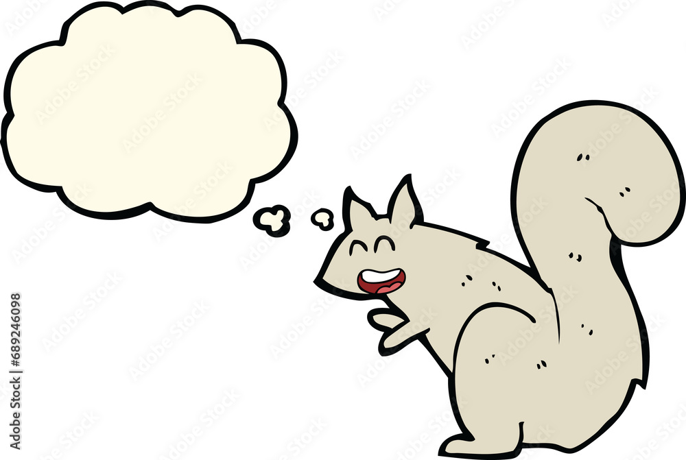 cartoon squirrel with thought bubble cartoon squirrel with thought bubble