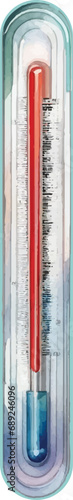 watercolor vector illustration of thermometer