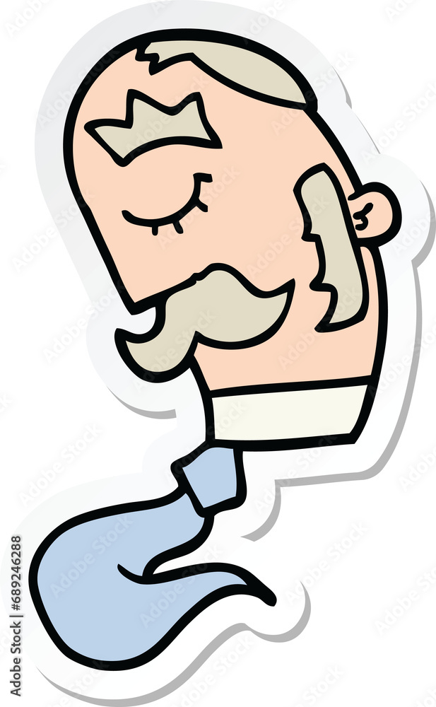sticker of a cartoon man with mustache