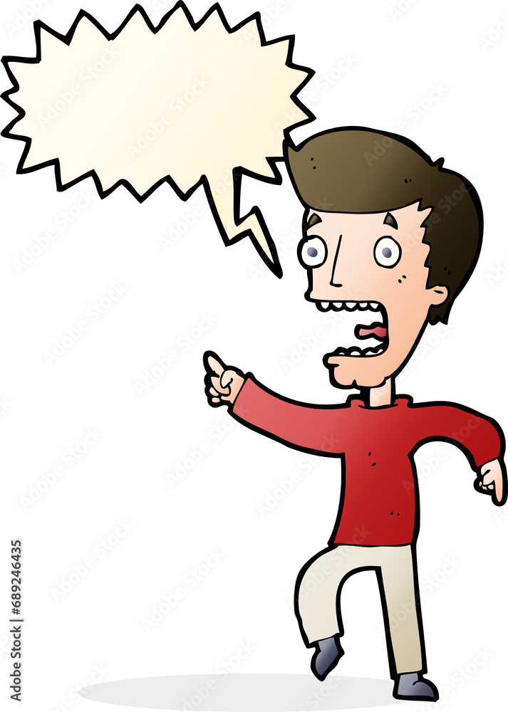 cartoon terrified man with speech bubble cartoon terrified man with speech bubble