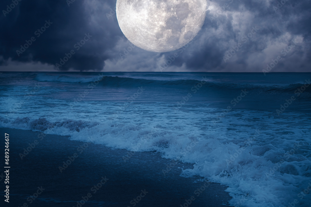 Harvest moon over the ocean Harvest moon over the ocean