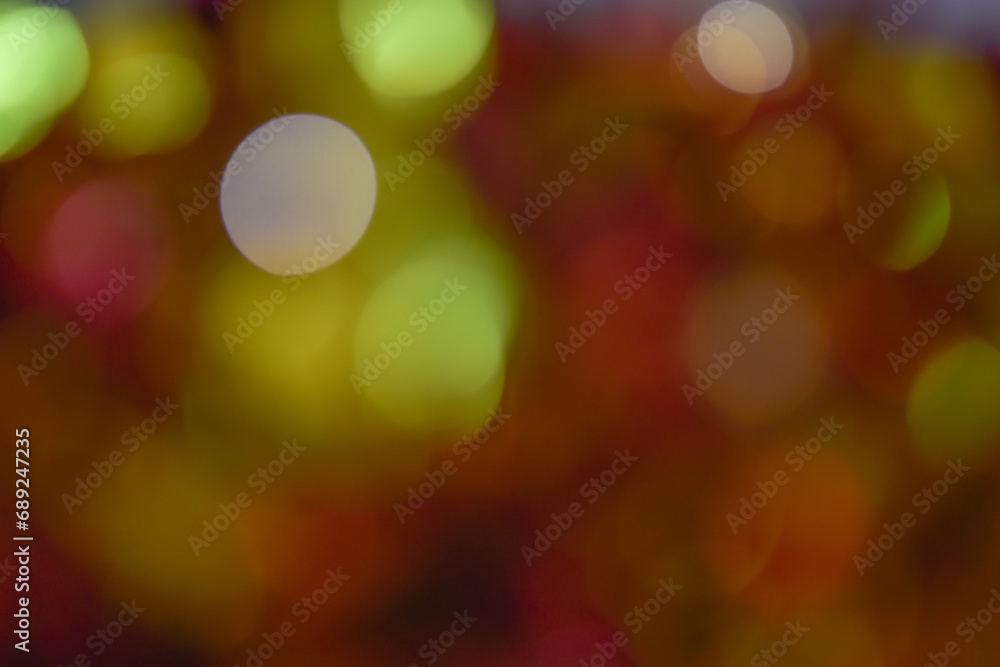 Obraz premium Christmas bokeh with retro ornaments and gold glitter in blurry background.