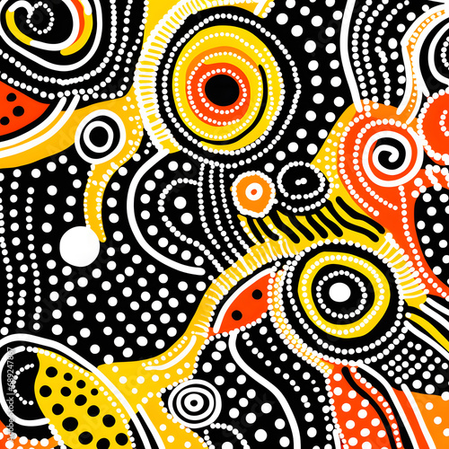Dot composition in Australian style. Beautiful pattern