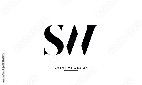 Alphabet letters SW or WS logo monogram