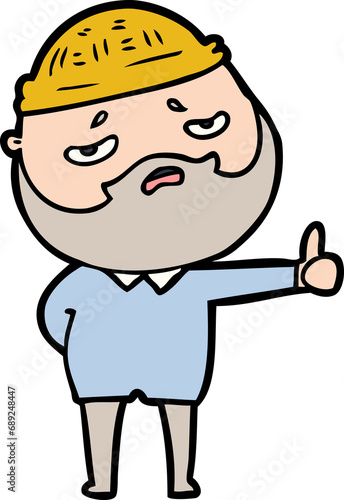 cartoon worried man with beard