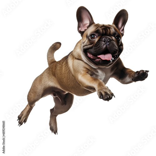 Frenchbulldog Cute and happy dog on transparent background PNG, easy to use.