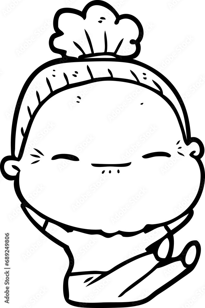 cartoon peaceful old woman cartoon peaceful old woman