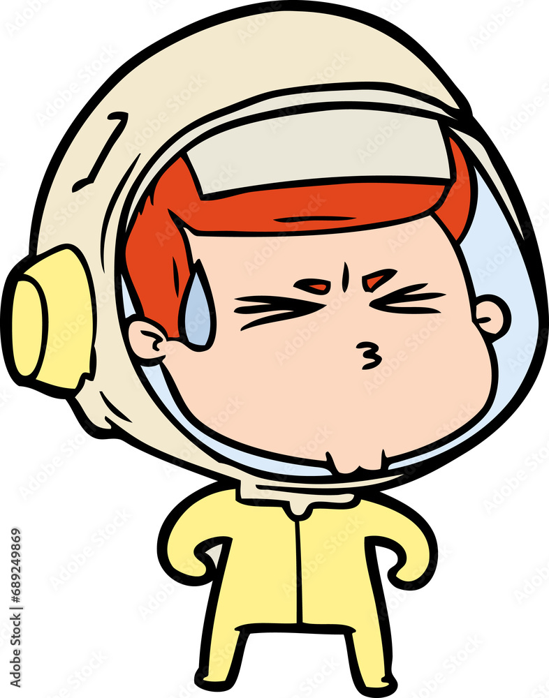 cartoon stressed astronaut cartoon stressed astronaut